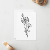 Oktober geboorte bloem verjaardagskaart, Cosmo Notitiekaartje (Voorkant / Achterkant in situ)