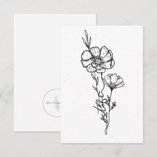 Oktober geboorte bloem verjaardagskaart, Cosmo Notitiekaartje (Voorkant / Achterkant)