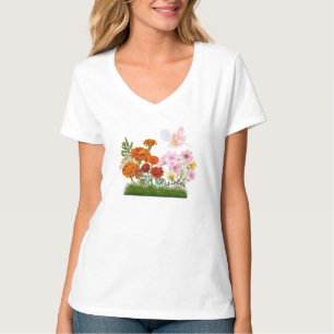 Oktober Geboorte Bloemen en Steen T-shirt