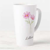 Oktober Geboorte Maand Bloem Kosmos Latte Mok (Rechterhoek)