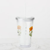 Oktober Geboorte Maand Bloem Marigold gepersonalis Acryl Drinkbeker (Rechts)