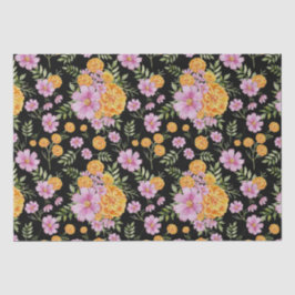 Oktober Geboorte Maand Bloemen Marigold Cosmos Tissuepapier