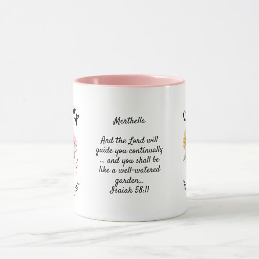 OKTOBER Geboortemaand Bloem Aangepaste naam Christ Mok (Midden)