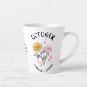 OKTOBER Geboortemaand Bloem Gepersonaliseerd Chris Latte Mok (Rechts)