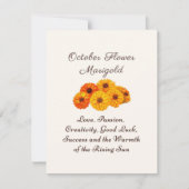 Oktober Geboortemaand Bloem Marigold Elegant (Voorkant)