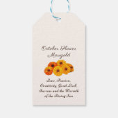 Oktober Geboortemaand Bloem Marigold Elegant Cadeaulabel (Achterkant)