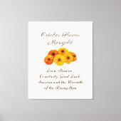 Oktober Geboortemaand Bloem Marigold Elegant Canvas Afdruk (Voorkant)