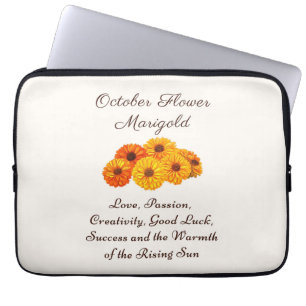 Oktober Geboortemaand Bloem Marigold Elegant Laptop Sleeve