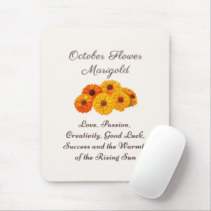 Oktober Geboortemaand Bloem Marigold Elegant Muismat