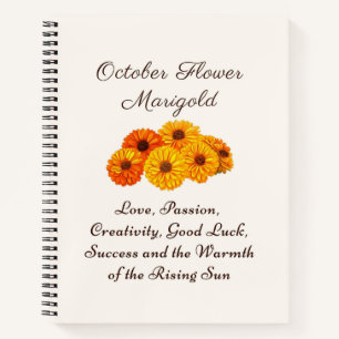 Oktober Geboortemaand Bloem Marigold Elegant Notitieboek