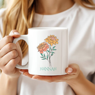 Oktober Geboortemaand Bloem Oranje Afrikanerbloem Koffiemok