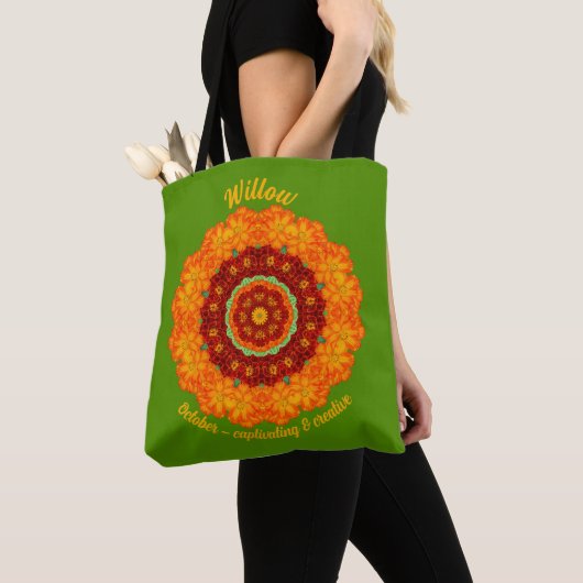 Oktober Geboortemaand Bloem Persoonlijke Boodschap Tote Bag (Dichtbij)