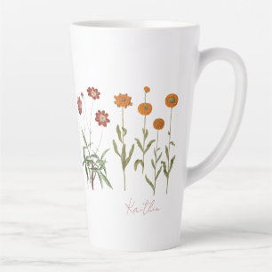 Oktober Geboortemaand Bloemen Latte Mok