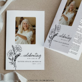 Oktober Geboortemaand Bloemenbegrafenisprogramma Flyer