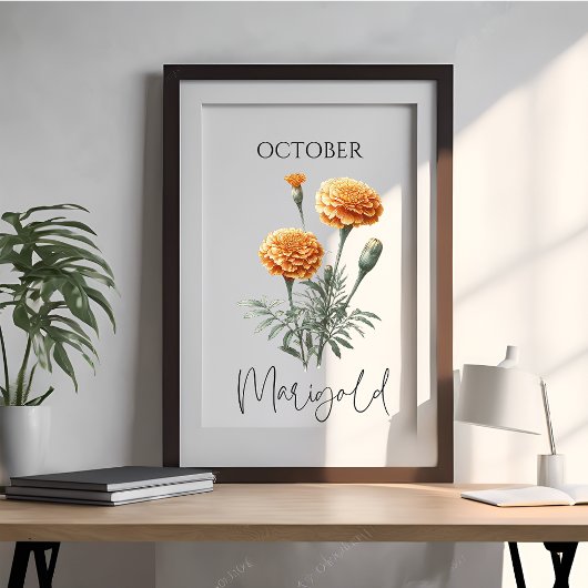 Oktober Geboortemaand Fluweelbloem Bloemstuk Perfect Poster