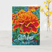 Oktober Geel Goud Marigold Geboorte Maand Bloem Kaart (Gele Bloem)