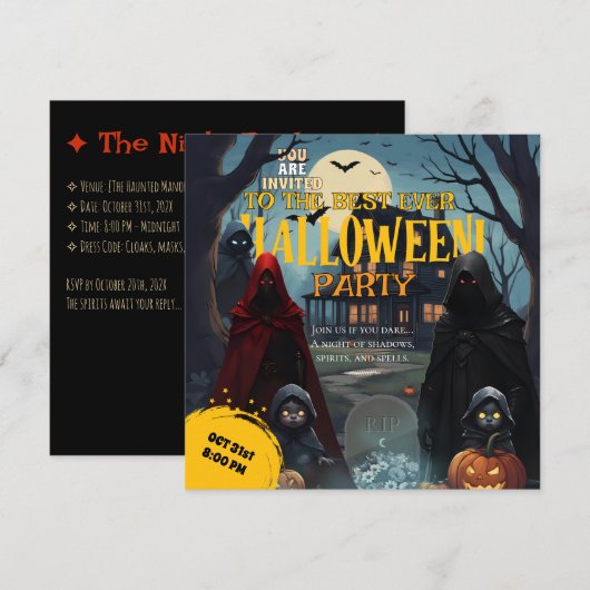 Oktober Geesten Kostuum Pompoen Halloween Party Kaart (Voorkant / Achterkant)