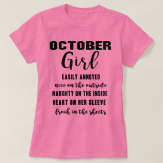 Oktober Girl Birthday Gift Funny Damt Shirt