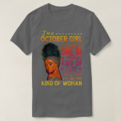 Oktober Girl Birthday Melanin Black Afo Queen June T-shirt (Design voorkant)