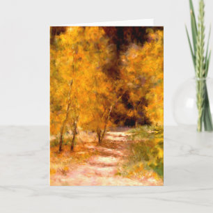 Oktober gouden bomen Artistisch Blank Wenskaart Kaart