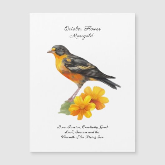 Oktober goudsbloem en vogelgeboorte (Voorkant)