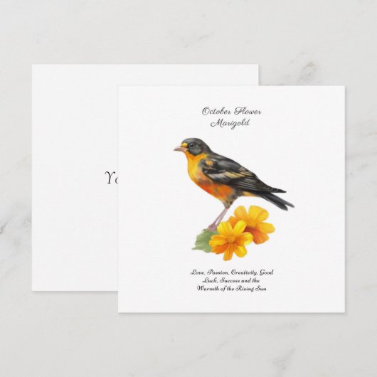 Oktober goudsbloem en vogelgeboorte (Voorkant / Achterkant)