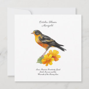 Oktober goudsbloem en vogelgeboorte