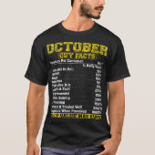 Oktober Guy Nutrition Facts Libra Scorpio verjaard T-shirt (Voorkant)