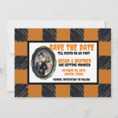 Oktober Halloween Bruiloft Save The Date Kaart (Voorkant)