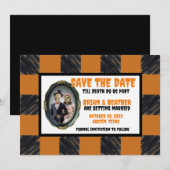 Oktober Halloween Bruiloft Save The Date Kaart (Voorkant / Achterkant)