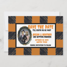 Oktober Halloween Bruiloft Save The Date