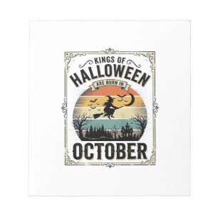 Oktober Halloween Verjaardag Vintage Heks Shirt De Notitieblok
