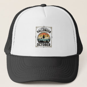 Oktober Halloween Verjaardag Vintage Heks Shirt De Trucker Pet