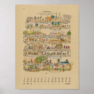 Oktober Happy Notes Calendar 2022 Poster