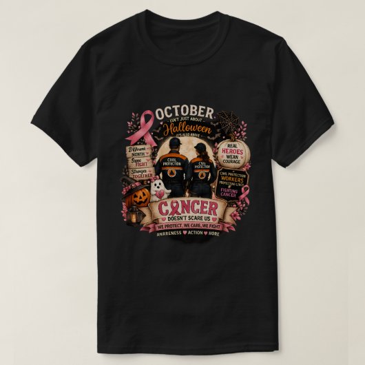Oktober Helden | Burgerbescherming Borstkanker A T-shirt (Design voorkant)