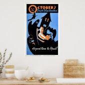  Oktober "helder blauw weer" WPA Poster (Keuken)