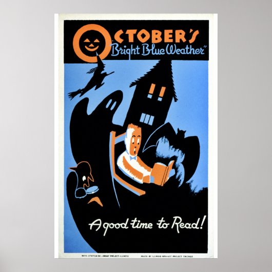  Oktober "helder blauw weer" WPA Poster (Voorkant)