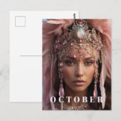 *~ OKTOBER Hoofddeksel TOERMALIJN OPAL AP53 Briefkaart (Voorkant / Achterkant)