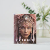 *~ OKTOBER hoofddeksel TOURMALIJN  OPAL AP53 Briefkaart (Staand voorkant)