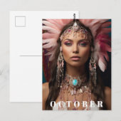 *~ OKTOBER Hoofddeksel Vrouw Godin  OPAL AP53 Briefkaart (Voorkant / Achterkant)