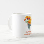 Oktober hoofdgeboortebloem Marigold mok (Voorkant links)