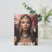 *~ OKTOBER Hoofdtooi Vrouw Godin OPAL AP53 Briefkaart (Staand voorkant)