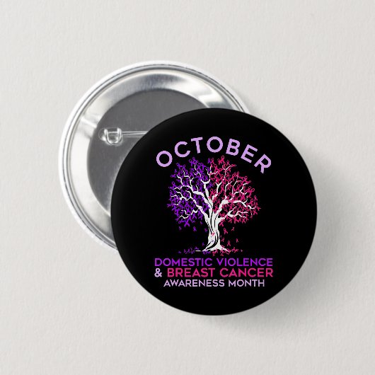 Oktober Huiselijk geweld & Borstkanker Ronde Button 5,7 Cm (Voorkant /achterkant)