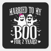 Oktober Huwelijksjubileum Grappig 2e Trouwdag Vierkante Sticker (Voorkant)