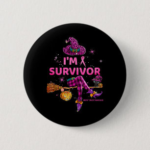 Oktober Ik ben een overlevende We dragen roze bors Ronde Button 5,7 Cm