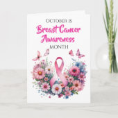 Oktober is Borstkanker Bewustzijnsmaand Kaart (Voorkant)