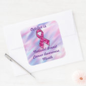 Oktober is de Maand van het Bewustzijn van de Kank Vierkante Sticker (Envelop)