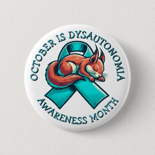 Oktober is de maand van het Dysautonomia bewustzij Ronde Button 5,7 Cm