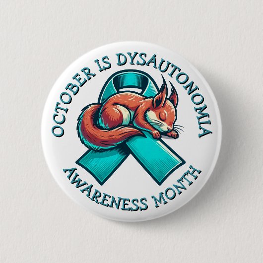 Oktober is de maand van het Dysautonomia bewustzij Ronde Button 5,7 Cm (Voorkant)