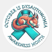 Oktober is de maand van het Dysautonomia bewustzij Ronde Sticker (Voorkant)